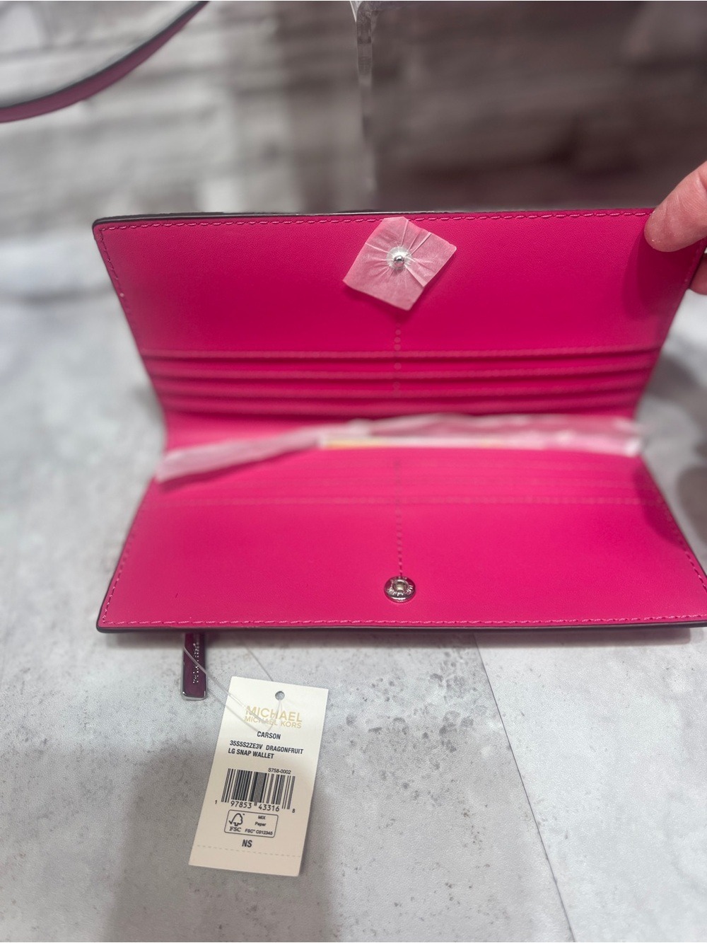 Michael Kors Carson Medium Center Zip Satchel & Matching Wallet Set Dragonfruit - Picture 9 of 10